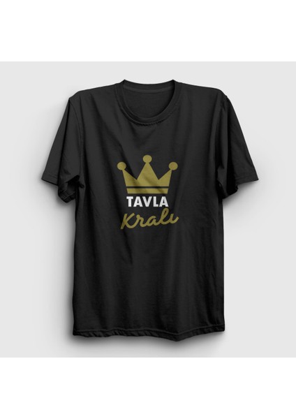 Unisex Siyah Backgammon King Tavla Kralı Oyun V3 T-Shirt