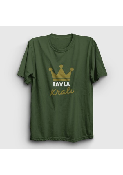 Unisex Haki Backgammon King Tavla Kralı Oyun V3 T-Shirt