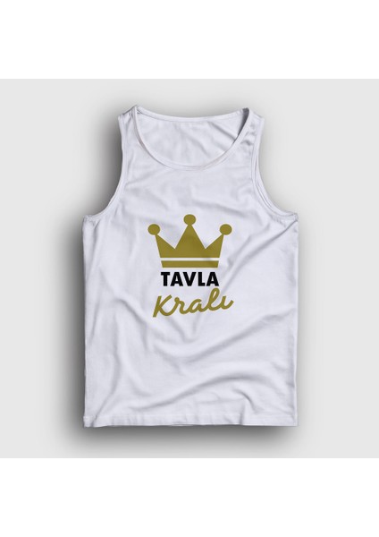 Unisex Beyaz Backgammon King Tavla Kralı Oyun V3 Atlet