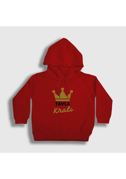 Unisex Çocuk Kırmızı Backgammon King Tavla Kralı Oyun V3 Kapüşonlu Sweatshirt