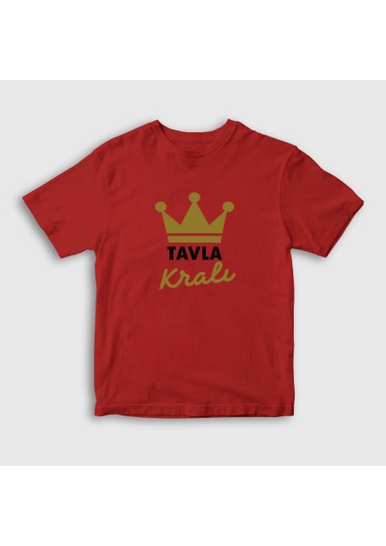 Unisex Çocuk Kırmızı Backgammon King Tavla Kralı Oyun V3 T-Shirt