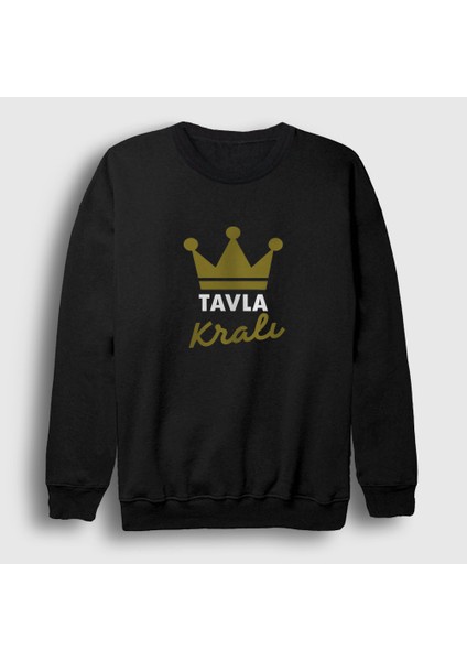 Unisex Siyah Backgammon King Tavla Kralı Oyun V3 Sweatshirt