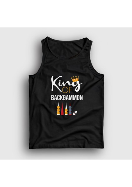 Unisex Siyah King Of Backgammon Oyun Tavla Atlet