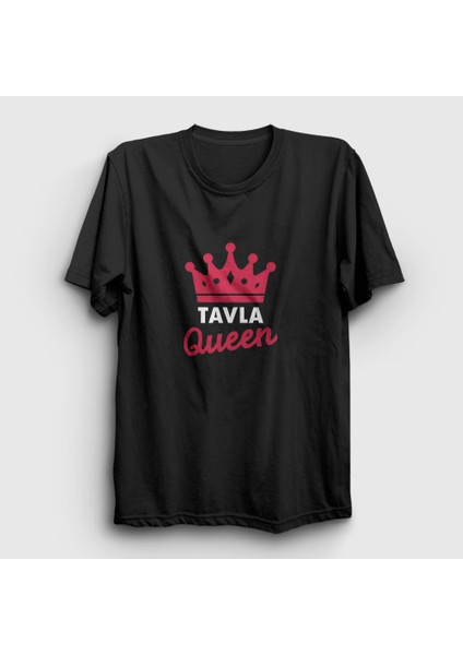 Unisex Siyah Backgammon Queen Tavla Kraliçesi Oyun V2 T-Shirt