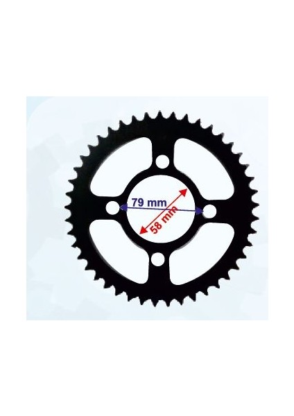 Bajaj Discover Arka Dişli 428-45T Iç 58 mm 4 Delikli