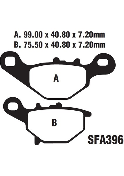 Ön Fren Disk Balatası SFA396 Suzuki An 125(1995-2000) - Address 110(2015-2016)