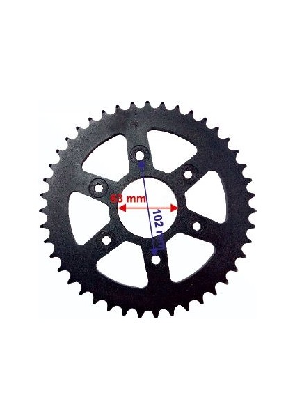 Arka Dişli 520-43T Iç 63 mm 6 Delikli Bajaj Dominar 400 - Ktm Duke 390 Öm