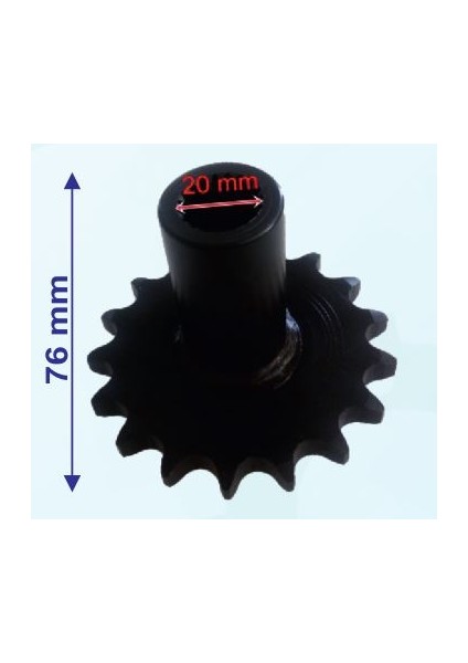 Atv Kanuni Ön Dişli 530-17T Iç 20 mm Uzunluk 75,5 mm Tm