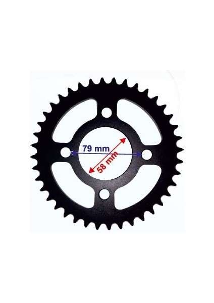 Bajaj Discover Arka Dişli 428-40T Iç 58 mm 4 Delikli