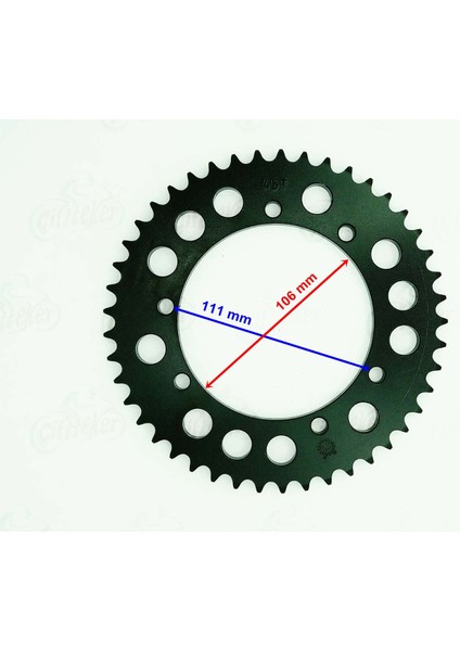 Cross Kuba Black Cat Arka Dişli 428-45T Iç 106 mm 6 Delikli