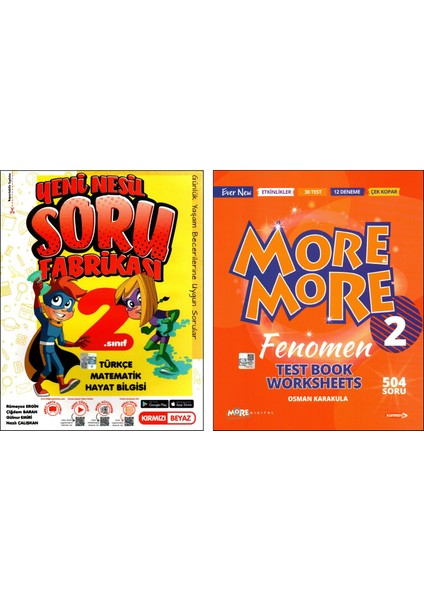 + More And More 2.Sınıf Soru Fabrikası + Test Book Worksheets 2 Kitap