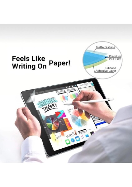 Apple iPad 9. Nesil 10.2 Inç Ekran Koruyucu Eskiz Grafik Kalemle Çizim Mat Film Paper Like fırsatları