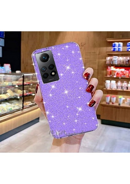 Xiaomi Redmi Note 12 Pro Uyumlu Kılıf Kamera Korumalı Swarovski Taşlı Parıltılı Simli Parlak Kapak