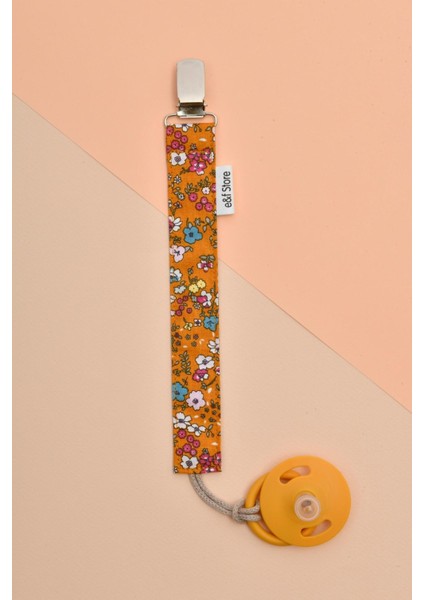 3'lü Çıtır Çiçek Desenli Emzik Askısı Seti - Emzik Zinciri - %100 Pamuk Kumaş fiyatları