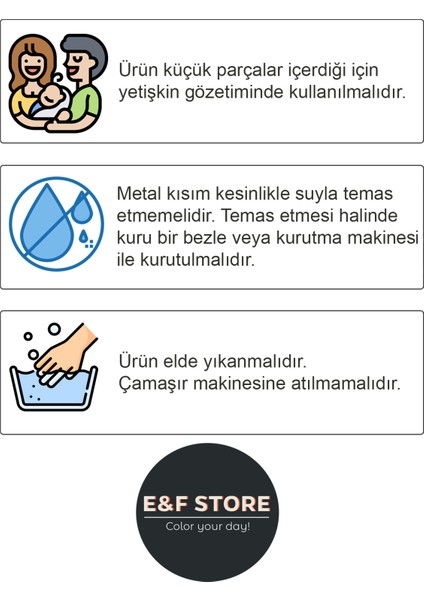 e&f Store Yıldız Desenli Lacivert %100 Pamuk Emzik Askısı - Emzik Zinciri - Emzik Tutacağı