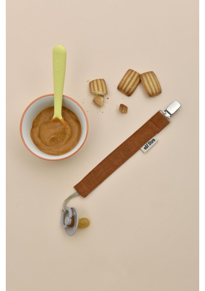 Kiremit Çiçekli Hardal Sarısı Emzik Askısı Seti - 3'lü Emzik Zinciri Seti - %100 Pamuk Kumaş fırsatları