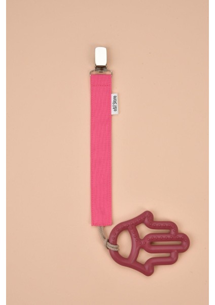 3'lü Emzik Askısı Seti - %100 Pamuk Kumaş - Fuşya Çizgili Beyaz - 3'lü Emzik Zinciri Seti fiyatları