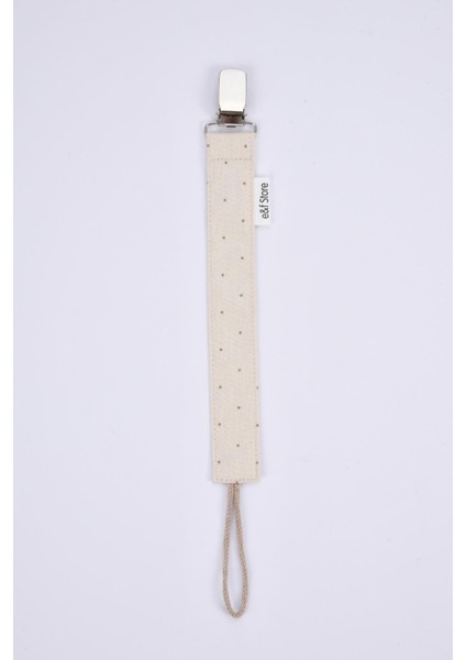 %100 Pamuk Kumaşlı Emzik Askısı / Emzik Zinciri - Puantiyeli Vizon fiyatları