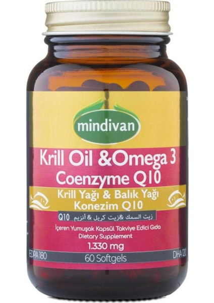 Krill Oil, Omega 3 ve Coenzyme Q10 60 Kapsül
