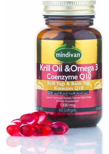 Krill Oil, Omega 3 ve Coenzyme Q10 60 Kapsül
