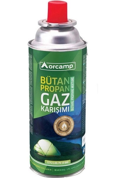 Kamp Ocağı Gaz Kartuşu Bütan Yedek - Valfli - Siboplu - 227 Gr. -6 Lı Set