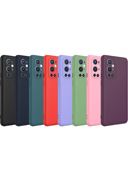 Case World One Plus 9 Pro ile Uyumlu Kapak Kamera Korumalı Içi Kadife Lansman Silikon Kılıf - Açık Yeşil