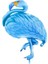 Tropical Hawaiian Supershape Ayakta Flamingo Folyo Balon 110 cm Mavi Renk 1