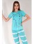 Kısa Kol Pijama Takım YEŞIL-441027 3
