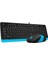A4 Tech F1010 Q USB Mavi Tr mm Klavye+Optik Mouse 2