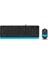 A4 Tech F1010 Q USB Mavi Tr mm Klavye+Optik Mouse 3