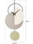 Muyika Madeco Metal 68-31CM Dekoratif Duvar Saati (Gri-Yeşil-Krem) Mds-50 5