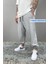 Unisex Gri Bol Kalıp Paçası Lastikli Oversize Eşofman Altı Jogger Büyük Beden Eşofman Altı 4