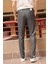 Erkek Gri Ekose Desen Slim-fit Poliviskon Pantolon 3