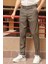 Erkek Vizon Ekose Desen Slim-fit Poliviskon Pantolon 1