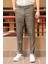 Erkek Vizon Ekose Desen Slim-fit Poliviskon Pantolon 2