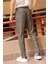 Erkek Vizon Ekose Desen Slim-fit Poliviskon Pantolon 3