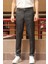 Erkek Siyah Ekose Desen Slim-fit Poliviskon Pantolon 1