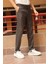 Erkek Kahve Ekose Desen Slim-fit Poliviskon Pantolon 2