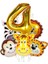 Safari Hayvanlar 4 Yaş Balon Set Safari Büyük Kafa Balon Folyo Balon Set Konsept Doğum Günü Set 1