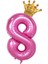 Pembe Taçlı Rakam Balon Seti Pembe 8 Yaş Balon Set Doğum Günü Balon Seti 1
