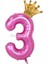 Pembe Taçlı Rakam Balon Seti Pembe 3 Yaş Balon Set Doğum Günü Balon Seti 1