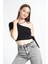 Kim Ki O Kadın Benetton Yandan Bağlamalı Tek Omuz Örme Crop Top KKO-00-1269 1