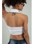 Polo Yaka Beyaz Renkli Kadın Saç Örgülü Yuvarlak Açmalı Spor Triko Bluz Atlet Crop Top SFYZ1010 5