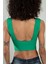 Benetton Yeşil Renkli Kadın Özel Sprey Boyamalı V Yakalı Spor Triko Atlet Büstiyer Crop Top Bluz SFYZ1013 5