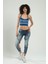 Indigo-beyaz Renkli Kadın Spor Kendinden Askılı Çizğili Fitil Örgülü Triko Badi Büstiyer Crop Top SFYZ1015 1