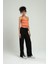 Turuncu-beyaz Renkli Kadın Spor Kendinden Askılı Çizgili Fitil Örgülü Triko Badi Büstiyer Crop Top SFYZ1015 2