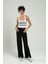 Siyah-beyaz Renkli Kadın Spor Kendinden Askılı Çizğili Fitil Örgülü Triko Badi Büstiyer Crop Top SFYZ1015 2