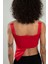 KIRMIZI RENKLİ KADIN SPOR OMUZDAN ZİNCİRLİ KUŞ GÖZÜ ZİNCİR BAĞLAMALI TRİKO ATLET BÜSTİYER CROP TOP 5