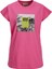 Bisiklet Yaka Baskılı Pembe Kadın T-Shirt 12234665 3