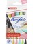 5100 Akrilik Markör 2-3 mm Yuvarlak Uç - 5'li Set (Pastel) Sarı Mavi Gül Yeşil Gri 5